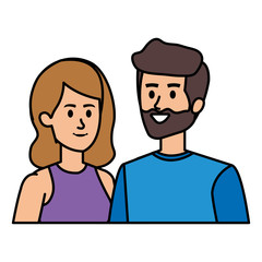 Fototapeta premium young couple avatars characters