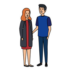 young couple avatars characters