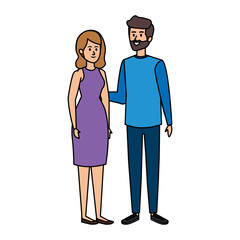 young couple avatars characters