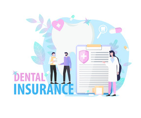 Fototapeta na wymiar Dental Insurance Document Woman Dentist Patient