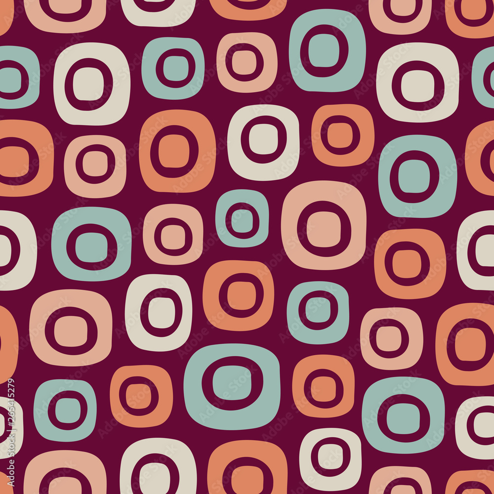Fototapete seamless abstract pattern with the image of oval geometric shapes