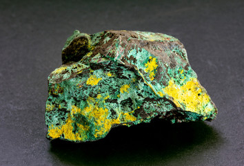 Guilleminite and Derricksite radioactive mineral sample. A rare uranium/selenium mineral found at...