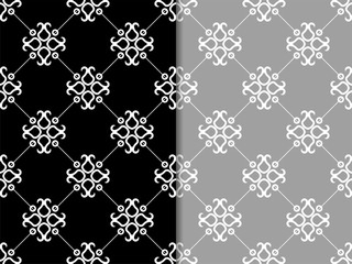 abstract floral seamless pattern with flowers, netting and leaves