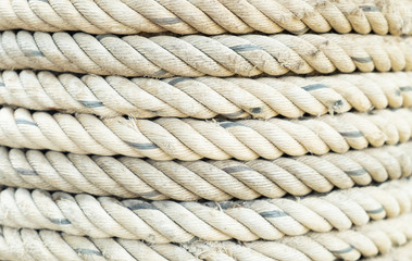 summer vintage old grunge raw hard rope of boat ship ocean navy marine sea or the tree style texture textile abstract background wallpaper.