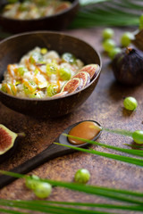 oat flakes with figs and gooseberries in Asian style