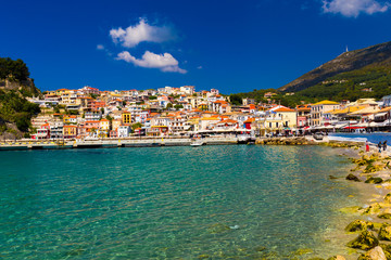 Fototapeta na wymiar parga city greek tourist resort in preveza perfecture greece