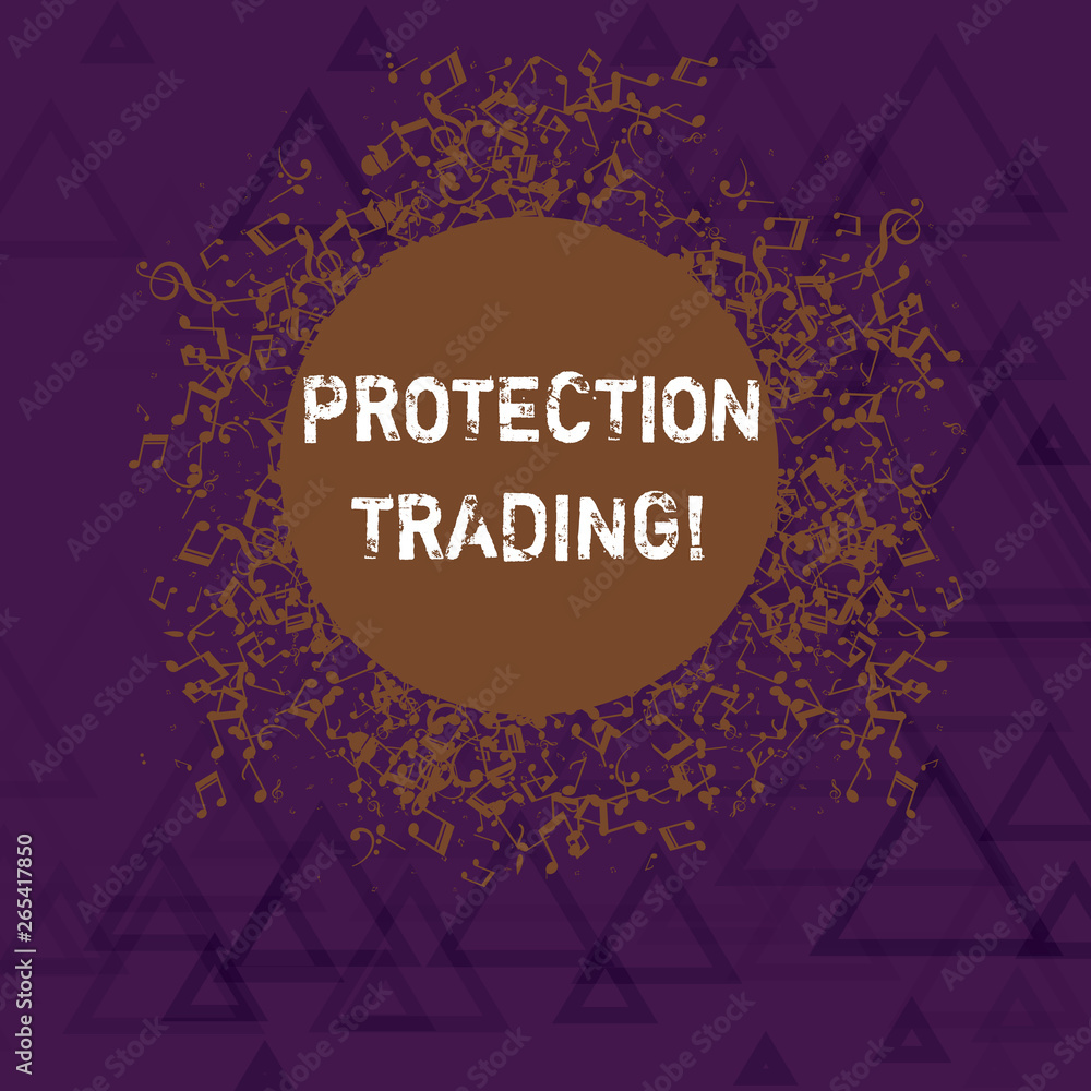 Poster writing note showing protection trading. business concept for deliberate attempt to limit imports or