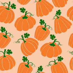 Pumpkin seamless pattern. Vector illustration