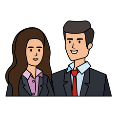 Fototapeta premium business couple avatars characters