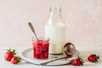 Crushed Strawberries with Milk
