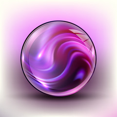 The vector realistic 3d sphere.Vibrant color.Fluid design