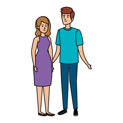 young couple avatars characters