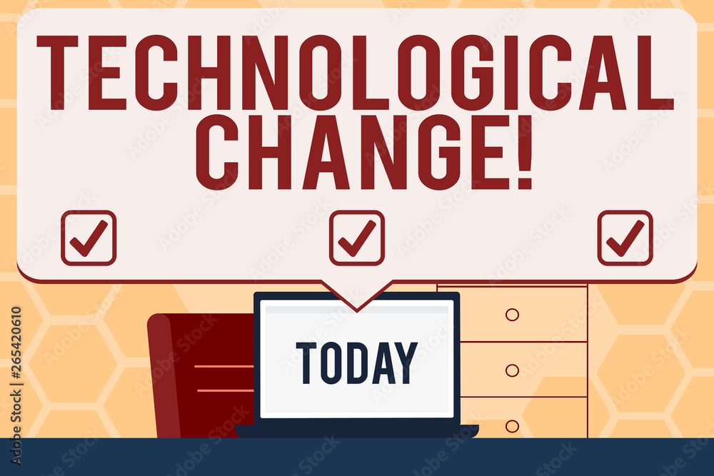 Poster text sign showing technological change. business photo text increase in the efficiency of a product 
