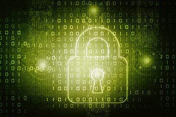 2d illustration Safety concept: Closed Padlock on digital background