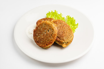 potato pancakes on the white plate