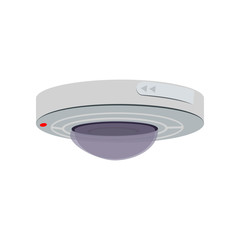 Ceiling security camera. Round detection camera. Can be used for topics like safety, surveillance, caution