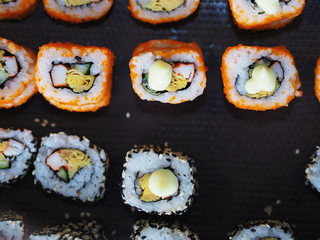 Japanese Food on wood table.