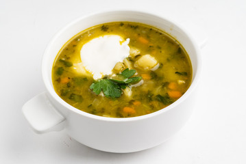vegetable soup with sour cream