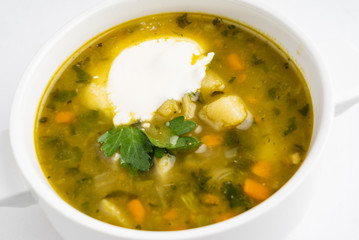 vegetable soup with sour cream