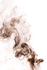 Brown smoke on white background