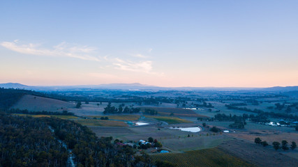 Aerial View of Australian Landscape and Farmland 