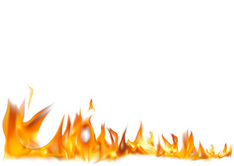 Realistic Fire Flames on White Background - Detailed Illustration for Your Graphic Projects, Vector