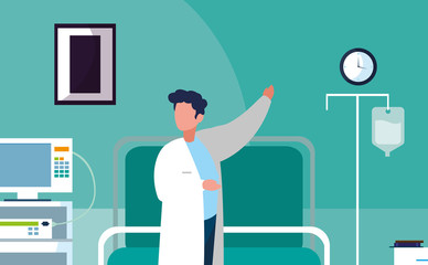 male medicine worker in the operating theater