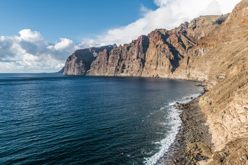Foamy surf at the cliffs