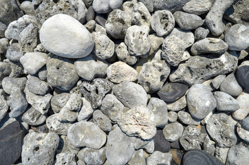 Beautiful dead corals and pebbles on the beach at Koh Hin Ngam,Thailand, the island that have only pebbles and dead corals. 