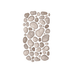 Garden path of stones. View from above. Vector illustration.