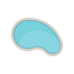 Oval pool plan. View from above. Vector illustration.