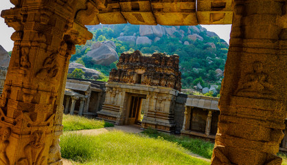 ruins of ancient vijayanagar at hampi karnataka india
