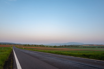 empty road and blue sky