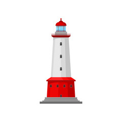 Lighthouse with a wide band. Vector illustration.
