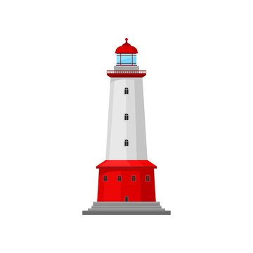 Lighthouse with a wide band. Vector illustration.