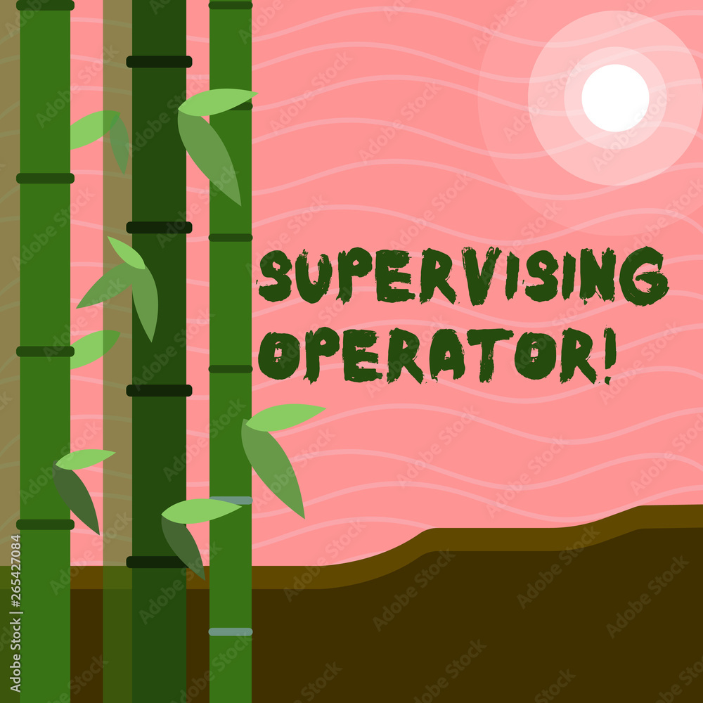 Poster text sign showing supervising operator. business photo text monitoring and coordinating the plant op