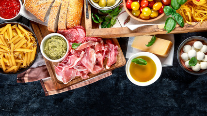 Italian food ingredients.