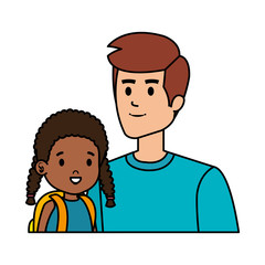 father with afro daughter characters