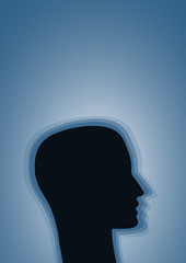 Vector head shaking.  Tremor of a person.