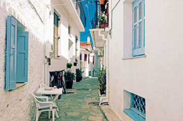 Fototapeta na wymiar narrow coastal street