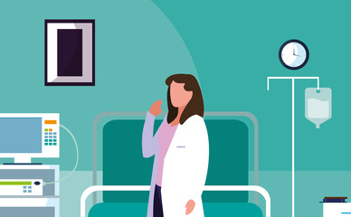 female medicine worker in operating theater