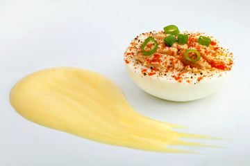 Deviled egg with mayonnaise