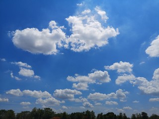 Obraz premium white clouds in the blue sky cloudy nature background beauty environment