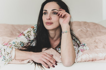 Modern natural woman wear jewelry and accessories, concept of trendy. Beautiful details for lady 