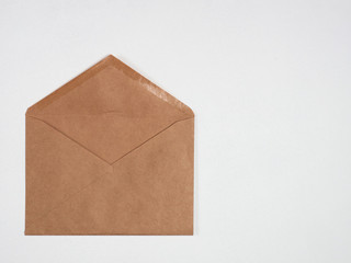 Craft envelope on a white background