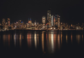 Fototapeta na wymiar New York City Manhattan Midtown Panorama at Night