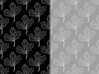 abstract floral seamless pattern with oak leaves