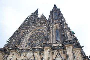 Fototapeta premium City Prague, Czech Republic. Old Prague cathedral walls and architecture. Travel photo 2019. 24. April