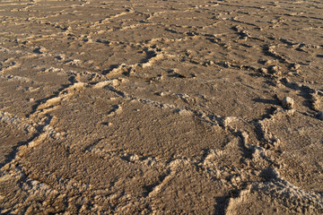 The salt plains of Asale Lake in the Danakil Depression in Ethiopia, Africa