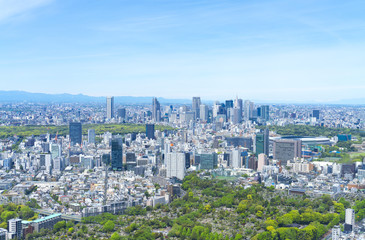 東京風景　2019　春　新緑　青空　六本木から望む新宿　原宿　方面